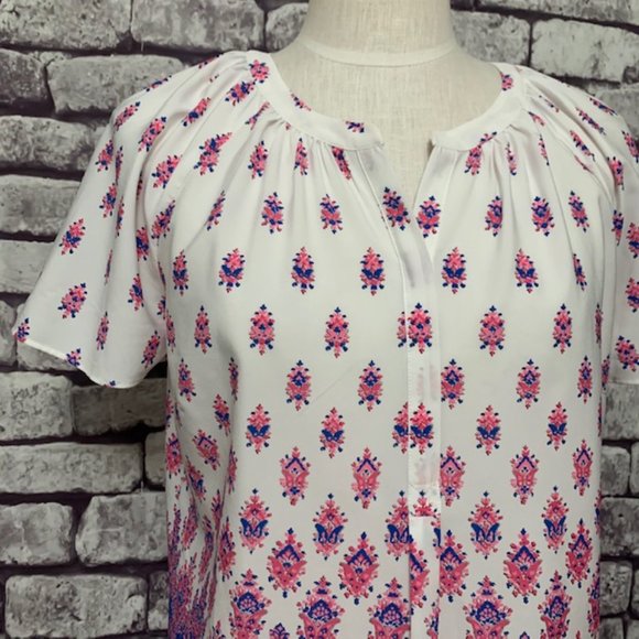 Talbots Short Sleeve Blouse Size Medium - Picture 2 of 11